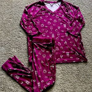 LuLaRoe Dream Set Coffee Print - Size Large